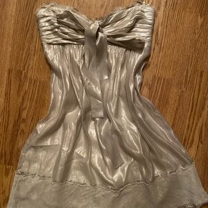 BCBGMaxAzria Silver and White Dress